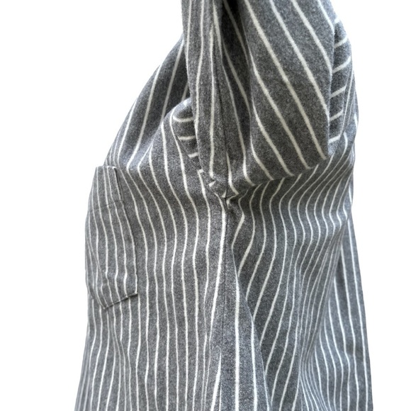 Madewell NWOT NWOT Grey and White Striped Westward Flannel Size X-Small - Picture 7 of 16
